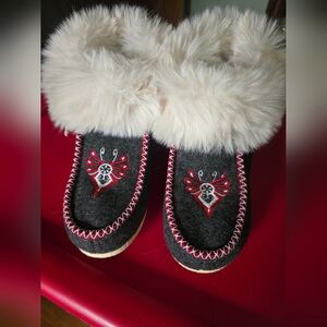 Traditional Polish Slippers often referred to as Bambosze or Zakopianki.